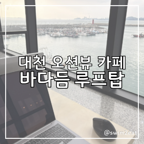 대천 오션뷰 카페 추천 | 노트북하기 좋고 의자 편한 루프탑 카페 바다듬