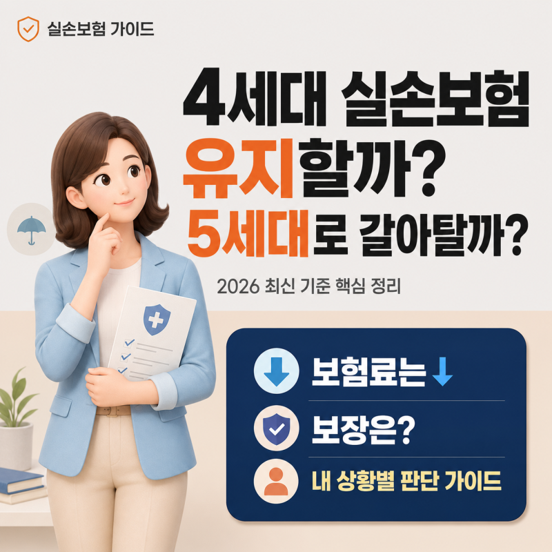4세대 vs 5세대 실손보험, 갈아타야 하는 3가지 기준과 유지해야 하는 3가지 신호