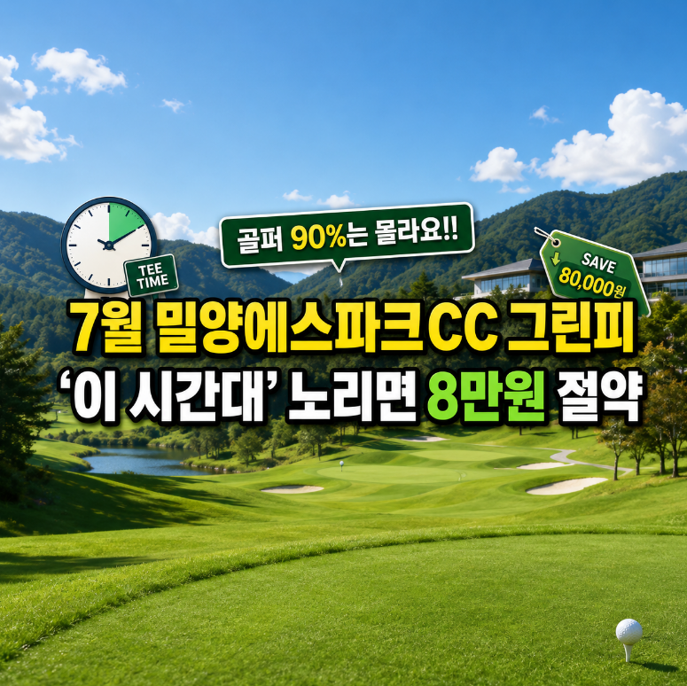 7월 밀양에스파크CC 그린피 '이 시간대' 노리면 8만원 절약, 골퍼 90%는 몰라요!!