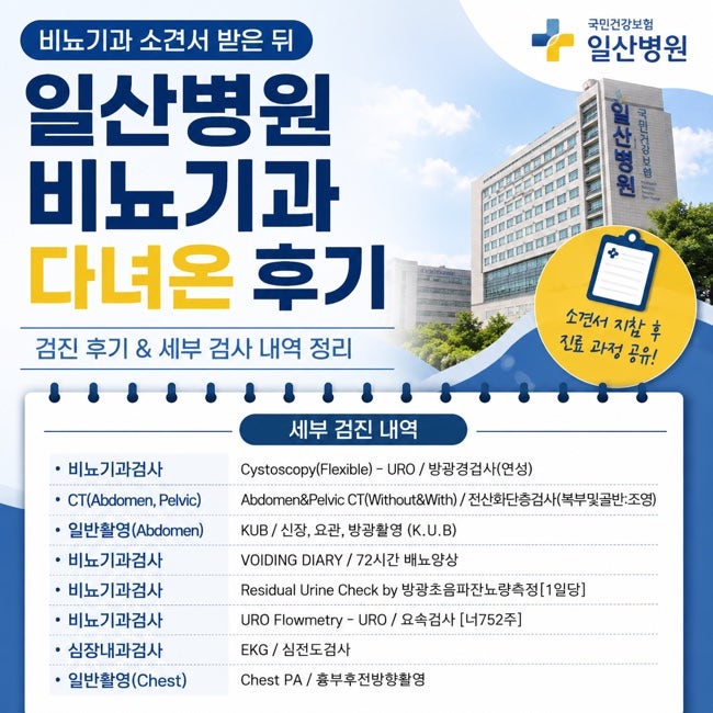 비뇨기과 소견서 받은 뒤 일산병원 비뇨기과 다녀온 후기