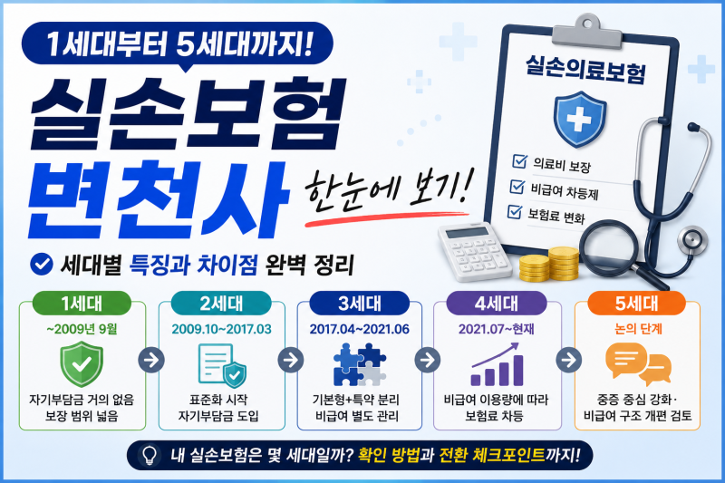 실손보험 변천사 총정리｜1세대부터 5세대까지 차이점 쉽게 이해하기