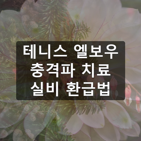 테니스 엘보우 치료 충격파 치료 실비 보험 청구 팁