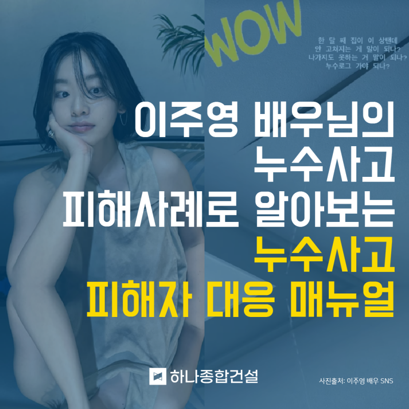이주영 배우님의 누수사고 피해 사례로 알아보는 누수사고 피해자 매뉴얼