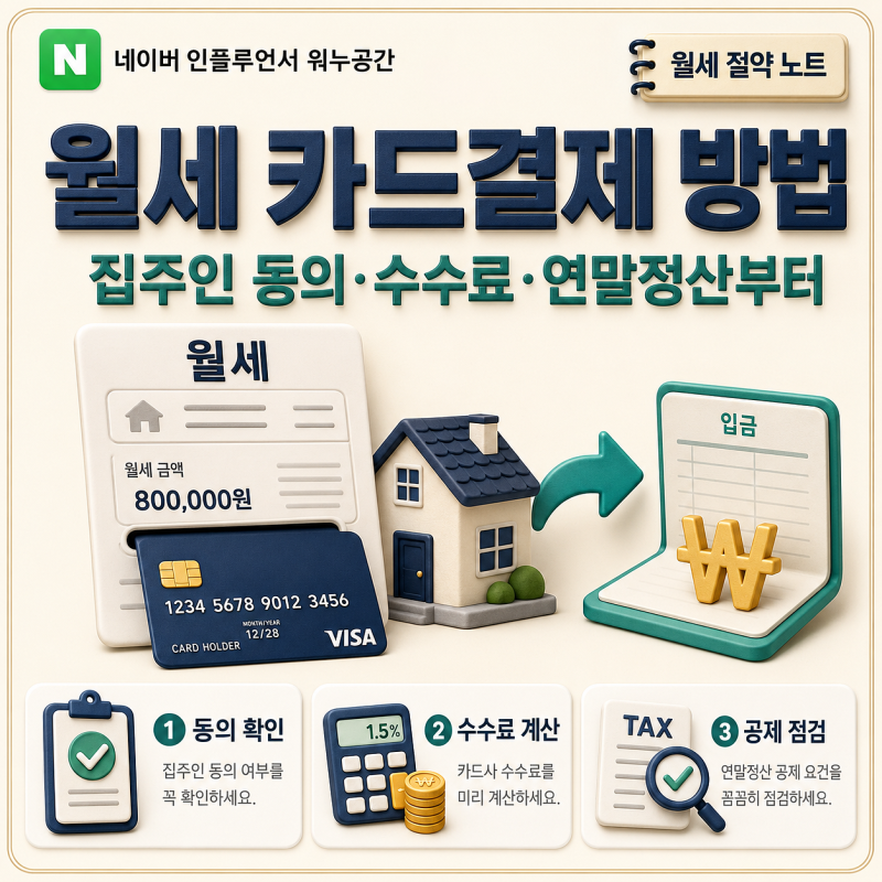 월세 카드결제 방법, 집주인 동의부터 연말정산까지 확인할 것