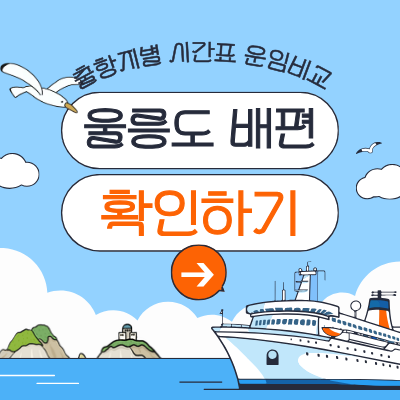 울릉도 가는 배편 시간표 총정리 | 강릉·묵호·포항 출항지별 비교