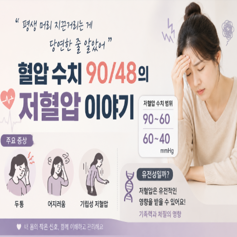 저혈압 범위 수치 증상 두통 어지러움 원인 기립성 유전 1편