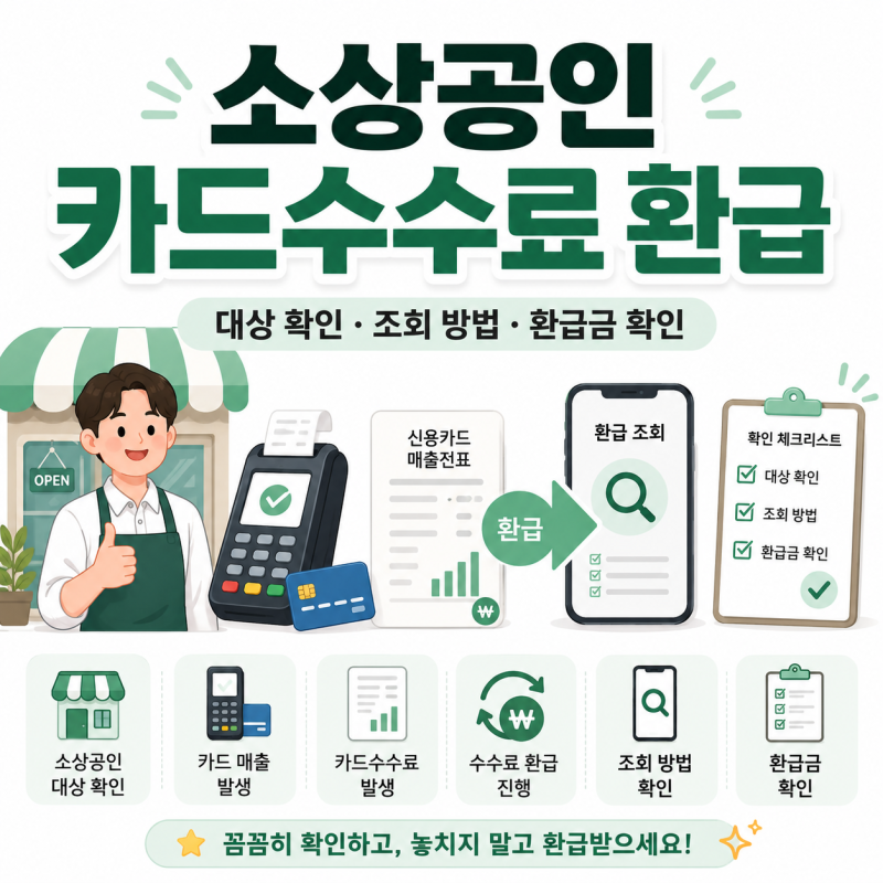 소상공인 카드수수료 환급 대상은? 조회와 신청, 환급금 확인