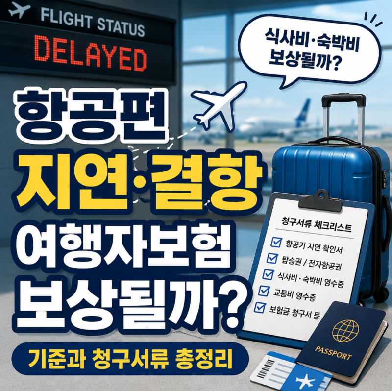 항공편 지연·결항되면 여행자보험에서 보상받을 수 있을까? 청구서류 총정리