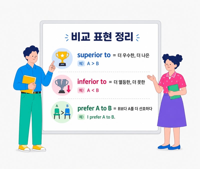 왜 superior than이 틀릴까? 고등 영어 라틴어 비교급 superior to, inferior to, prefer A to B