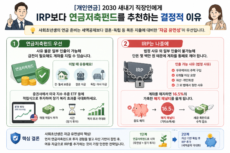 [개인연금] 2030 새내기 직장인에게 IRP보다 연금저축펀드를 추천하는 결정적 이유