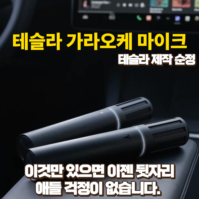 테슬라 순정 가라오케 마이크 실제사용 후기와 최저가 할인구매정보 (feat.테슬라 노래방)
