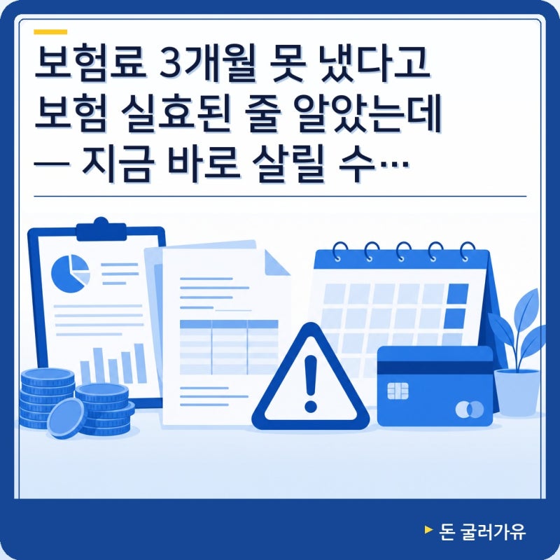 보험료 연체로 보험 실효된 줄 알았다: 지금 바로 보험 다시 살리기