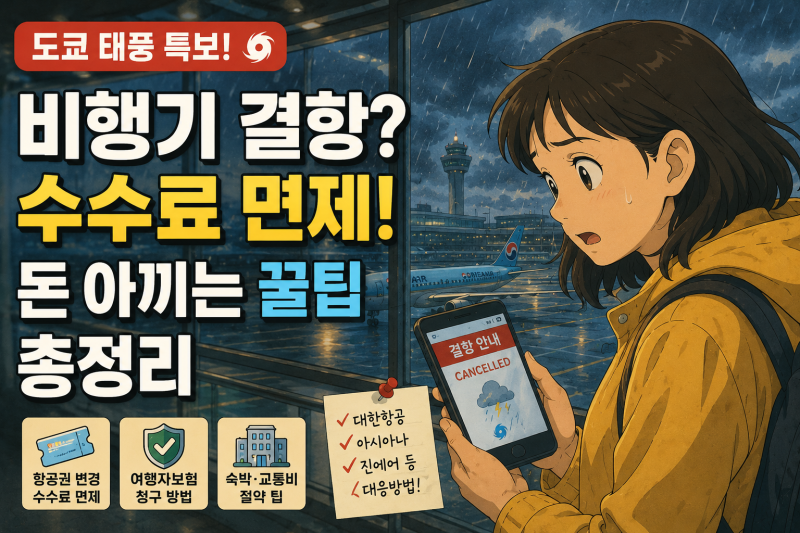 도쿄 태풍으로 비행기 결항? 수수료 면제·여행자보험으로 돈 아끼는 현실 꿀팁 총정리