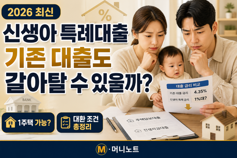 신생아 특례대출 대환 2026｜기존 주담대 갈아타기 조건·한도