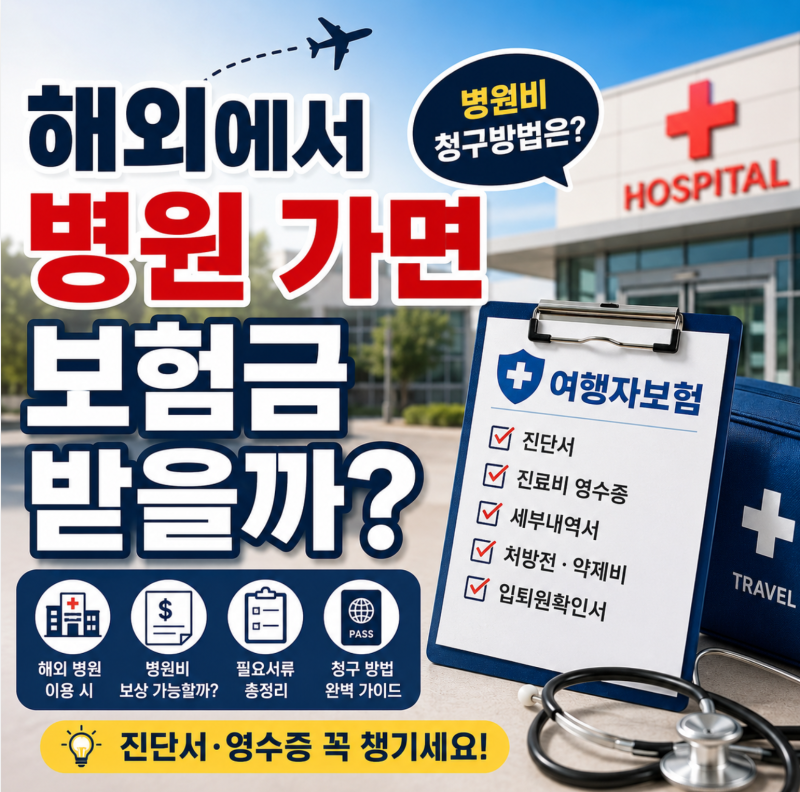 해외여행 중 병원 가면 여행자보험 청구 어떻게 할까? 병원비·필요서류 총정리