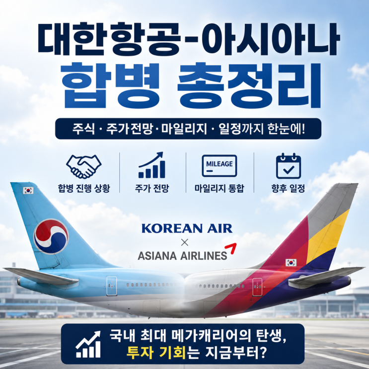 <b>대한항공 아시아나 합병</b> 확정, 마일리지 통합 및 주가 전망은?