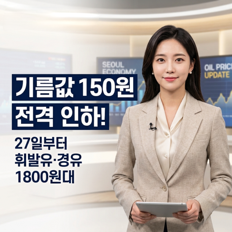[<b>유가</b> 소식] 휘발유 경유 150원 인하! 7차 석유 최고가격제 발표 및 주....