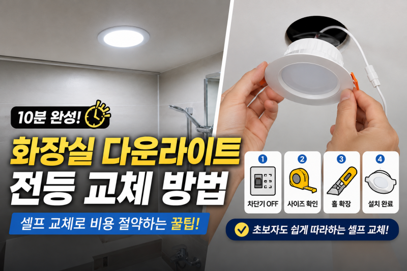 화장실 매립등(다운라이트) 전등교체 방법: 10분 만에 끝내는 셀프 조명 수리 꿀팁