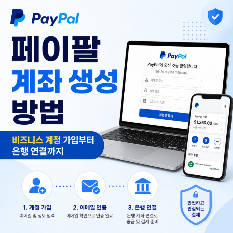 PayPal 페이팔 계좌 생성 방법 해외 결제 받기