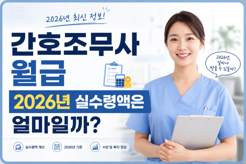 2026년 간호조무사 월급 및 실수령액 현실은? 간호조무사자격증 취득과정