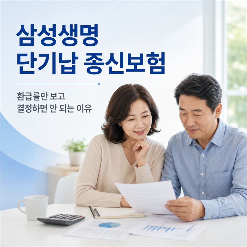 삼성생명 단기납 종신보험, 환급률만 보고 결정하면 안 되는 이유