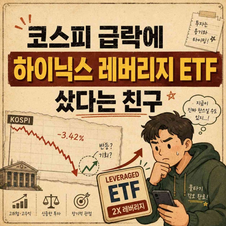 <b>코스피 급락</b>에 하이닉스 레버리지 ETF 샀다는 친구