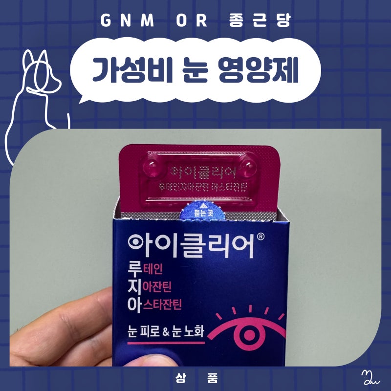 종근당 아이클리어 or GNM 루테인 지아잔틴 아스타잔틴 선택은?