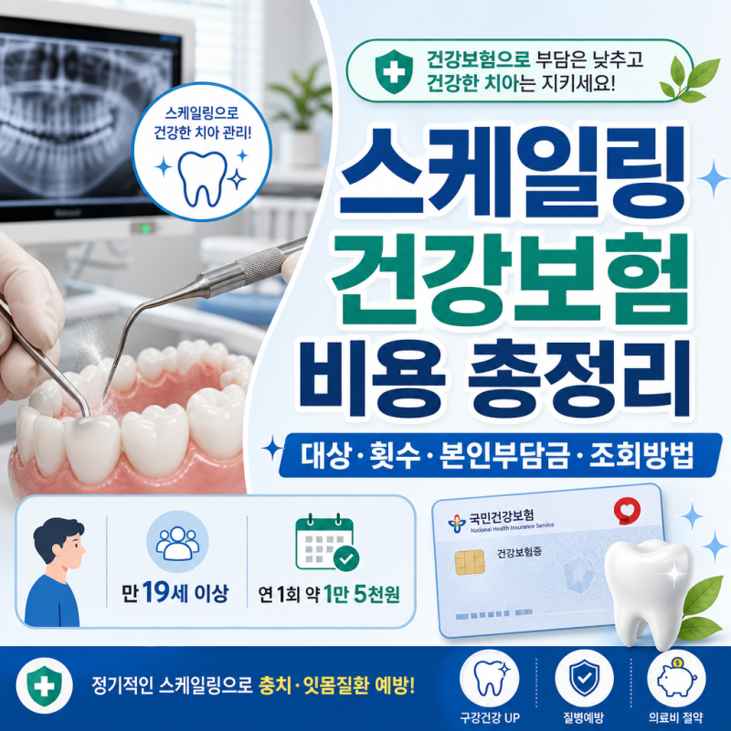 스케일링 건강보험 비용 총정리｜대상·횟수·본인부담금·조회방법