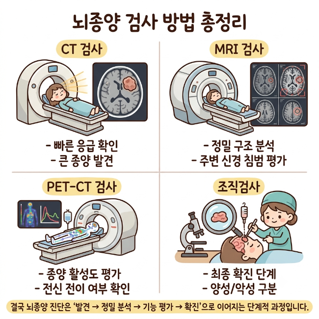 뇌종양 검사 방법 총정리｜MRI·CT·조직검사로 진단하는 과정