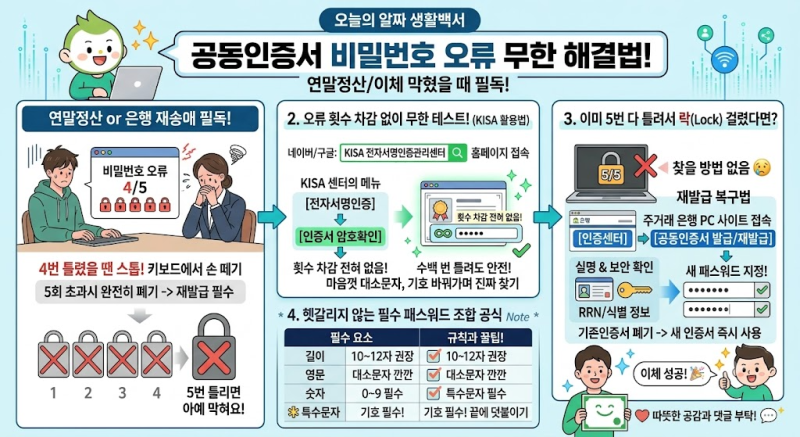 공동인증서 4회 오류 떴을 때 멈추세요! KISA 횟수 차감 없이 암호 찾는 법