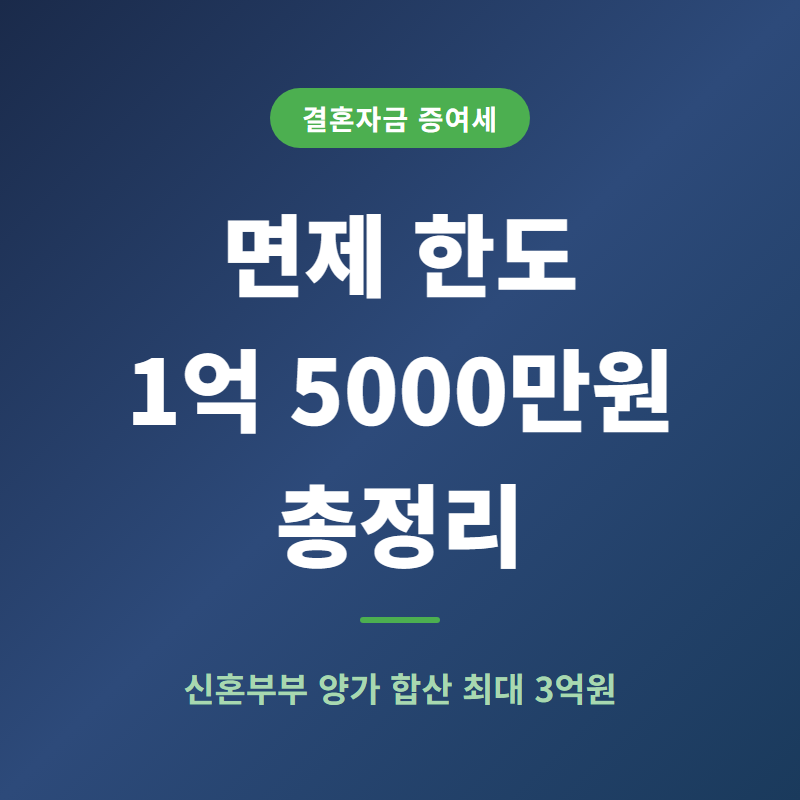 결혼자금 증여세 면제 한도 1억 5000만원 공제 방법