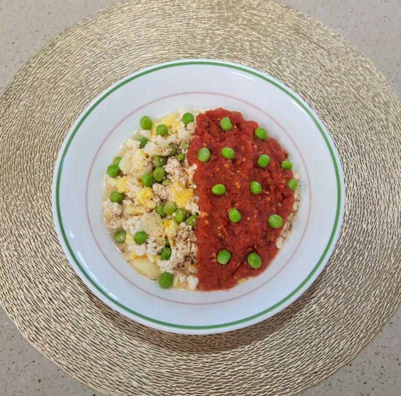 두부 요리/ 밥 없는 덮밥/ 두부 계란 볶음 with 토마토소스/ 완두콩.두부 계란 볶음/ 저탄수 한 ....