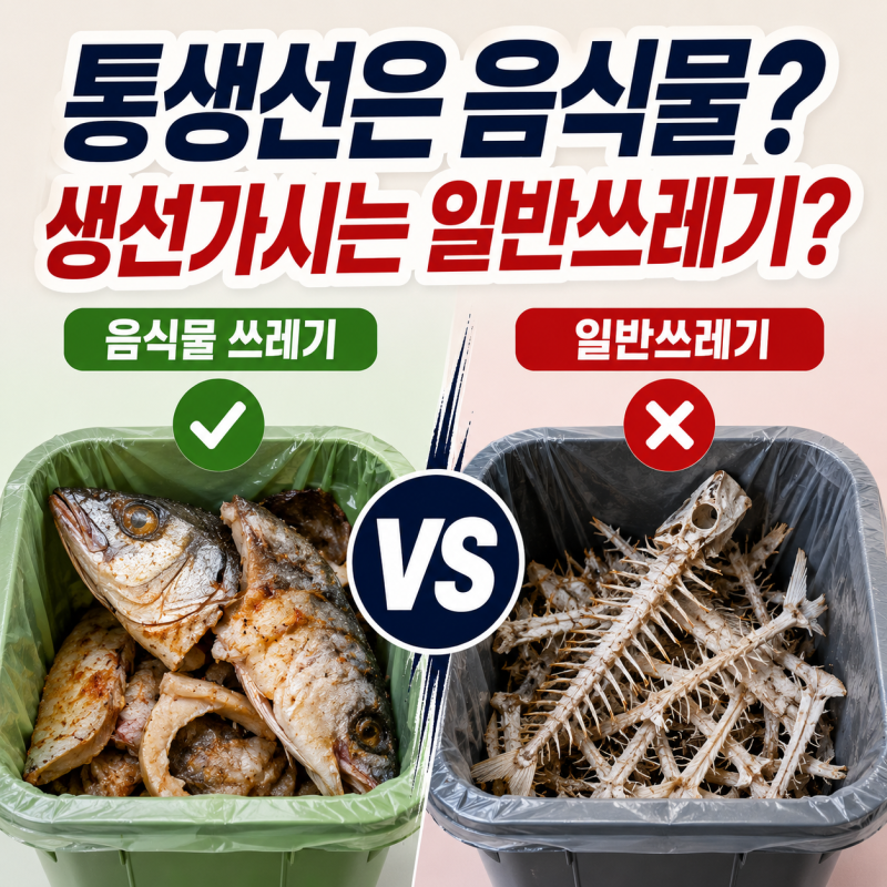 통생선은 음식물? 생선가시 일반쓰레기 구별법과 냄새 안 나게 버리는 팁