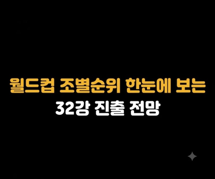 <b>월드컵</b> <b>조별순위</b> 한눈에 보는 32강 진출 전망