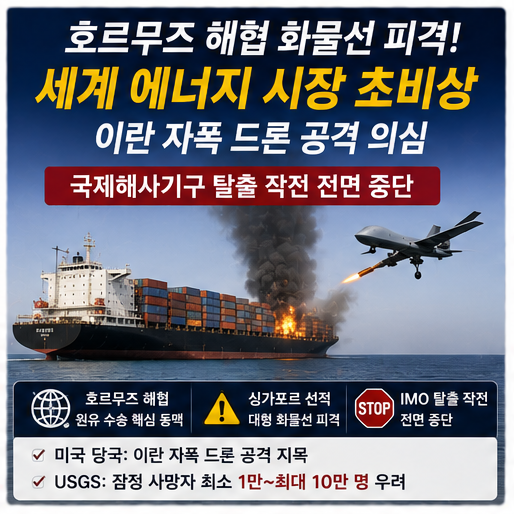 "<b>호르무즈 해협</b> 화물선 <b>피격</b>" 드론 공격 의심 소식에 요동치는... 