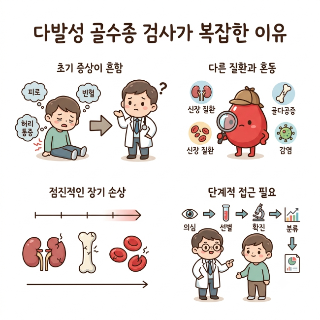 다발성 골수종 검사 방법 총정리｜혈액검사·소변검사·골수검사 진단 과정