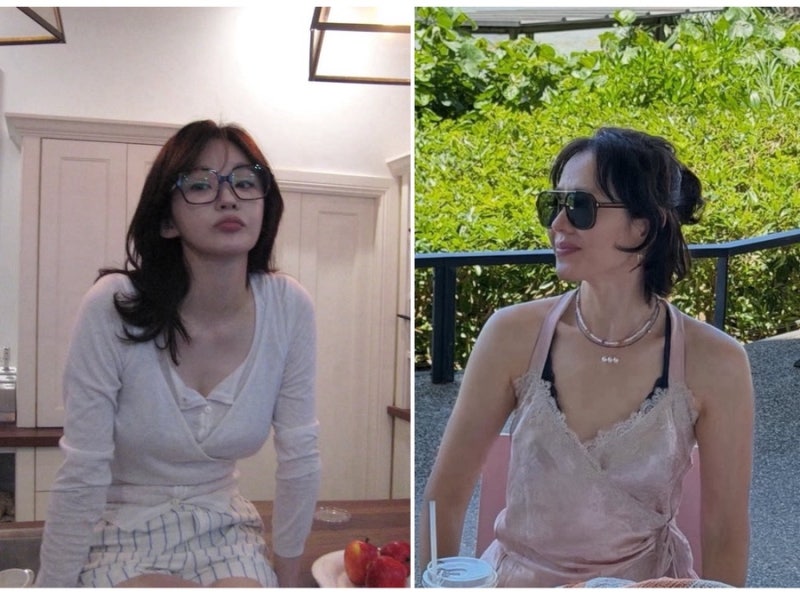 30대 강민경 VS 40대 손예진, '거지존' 탈출하는 중단발 레이어드컷 한끗 차이