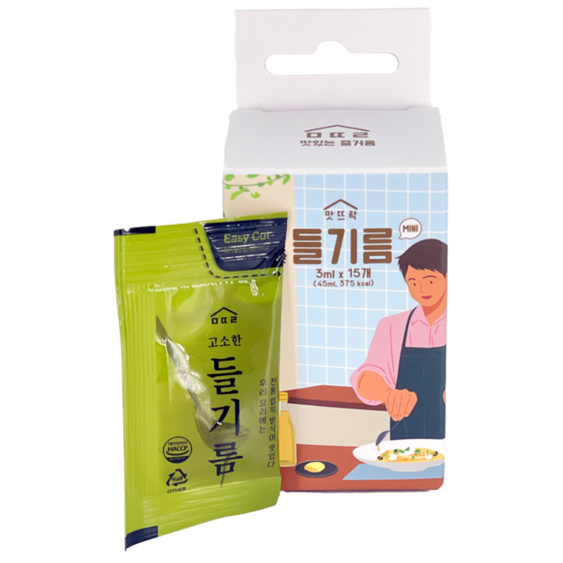 요즘 많이 쓰는 제품 일회용 들기름 맛뜨락 고소한 일회용 캠핑용 휴대용 미니 들기름 소포....