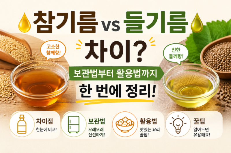 참기름 들기름 차이? 보관법부터 활용법까지 한 번에 정리!
