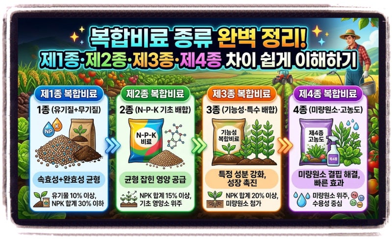 복합비료 종류 완벽 정리! 제1종·제2종·제3종·제4종 차이 쉽게 이해하기