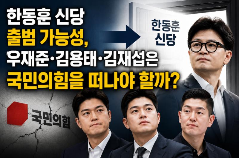 국민의힘 내부총질 이제 그만… 한동훈 신당과 우재준·김용태·김재섭의 선택은?