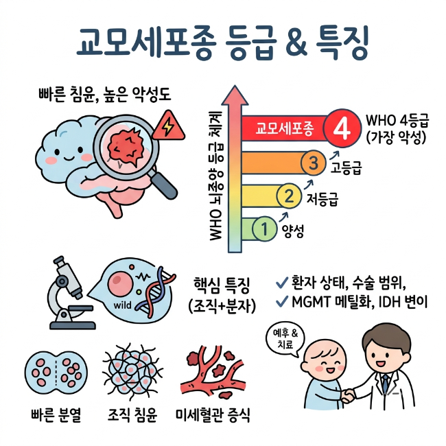 교모세포종 병기(등급) 총정리｜세계보건기구 등급과 예후 차이 이해하기