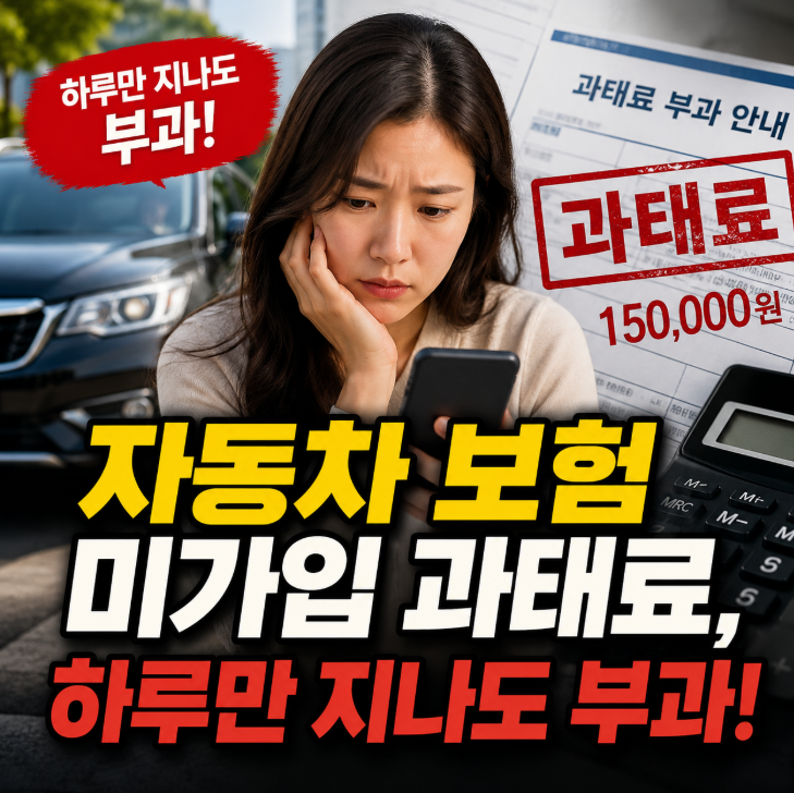 자동차 보험 미가입 과태료, 하루만 지나도 부과될 수 있습니다