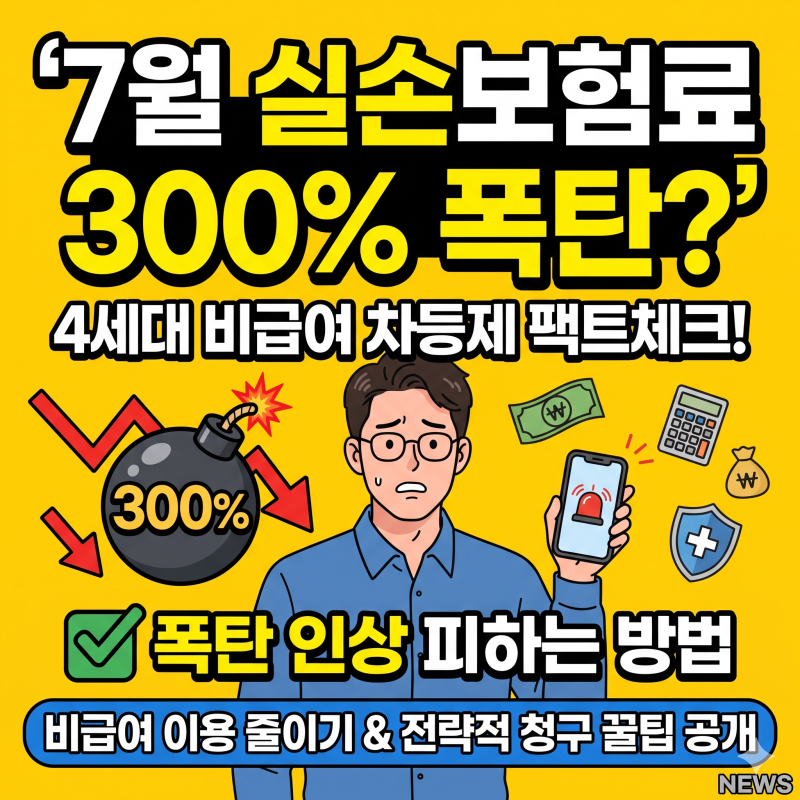 7월 서민 실손보험료 300% 인상 폭탄? 4세대 비급여 차등제 피하는 팩트체크