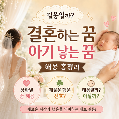 결혼하는 꿈·아기 낳는 꿈 해몽 총정리｜새로운 시작과 행운을 의미하는 길몽일까?