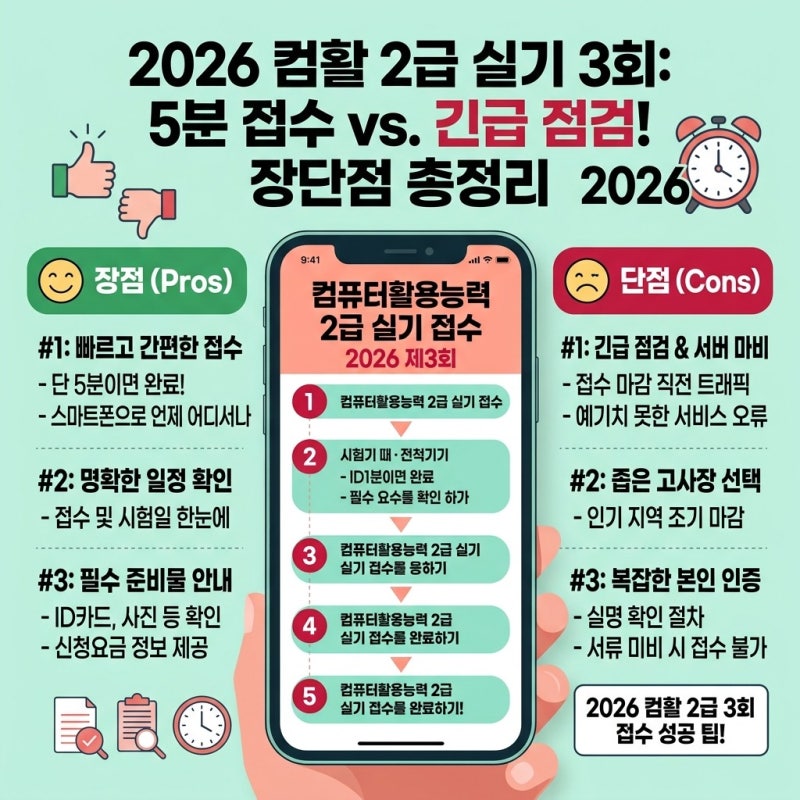 합격률 높이는 컴퓨터활용능력 2급 실기 접수 2026 제3회 신청 전 준비물과 일정 정리 가이드