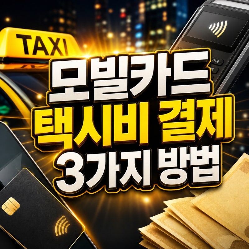 모빌카드 택시비 결제 3가지 방법 정리