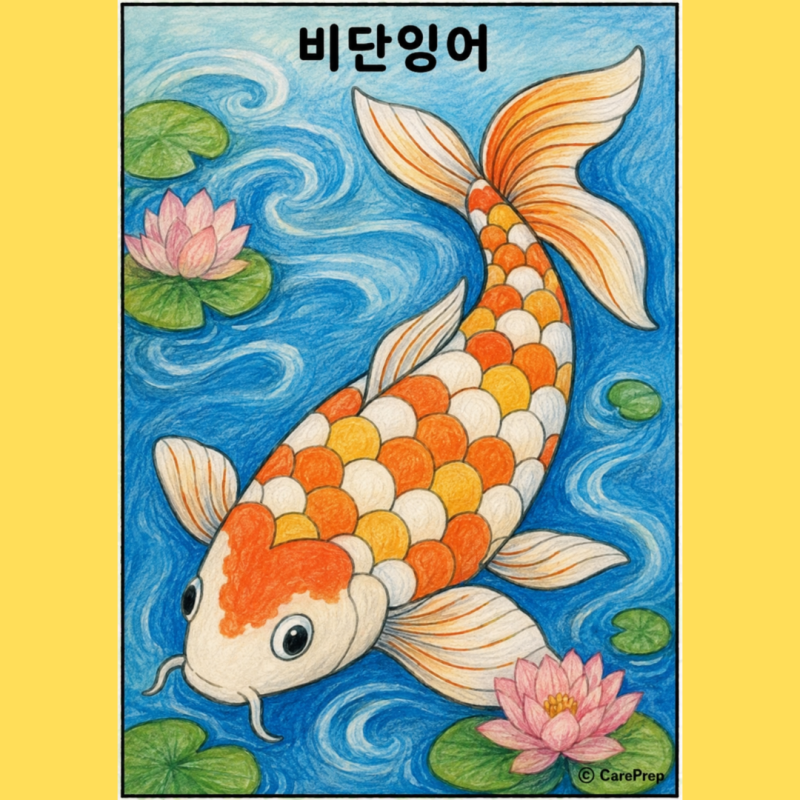 물고기 색칠, 어항 속 열대어와 비단잉어 2종 세트