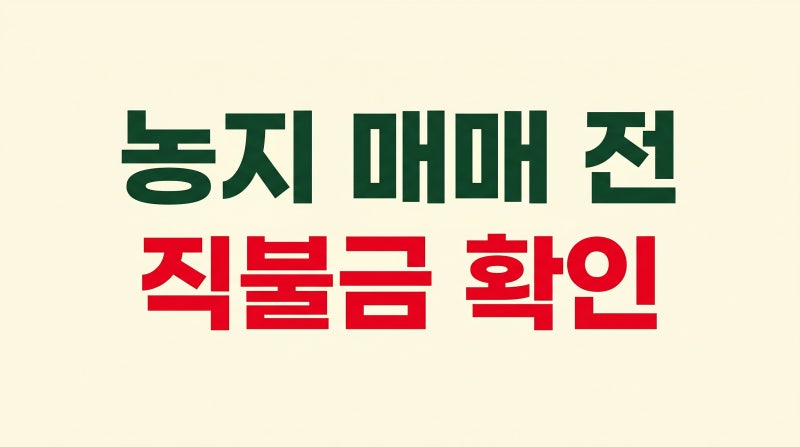 농지 매매 전 7월에 확인｜공익직불금 등록정보로 매도인 설명 대조하는 법
