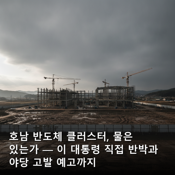 <b>호남 반도체</b> 클러스터, 물은 있는가 — 이 대통령 직접 반박과... 
